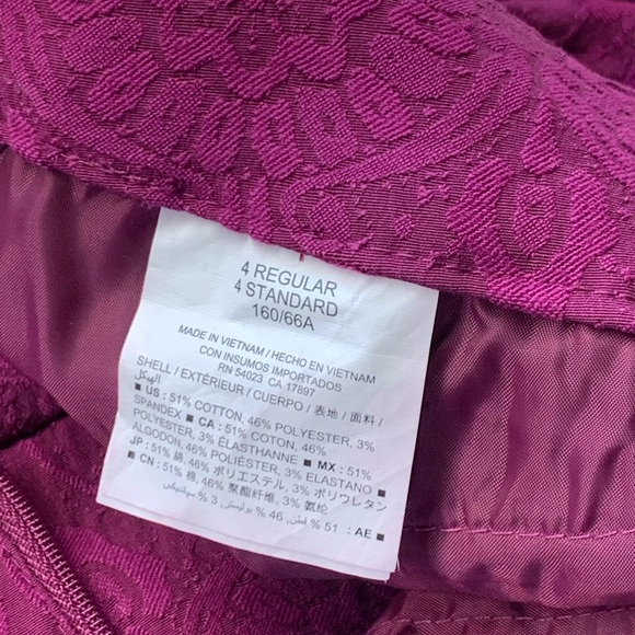 Old navy pixie pant magenta jacquard (RARE) - Picture 2 of 6
